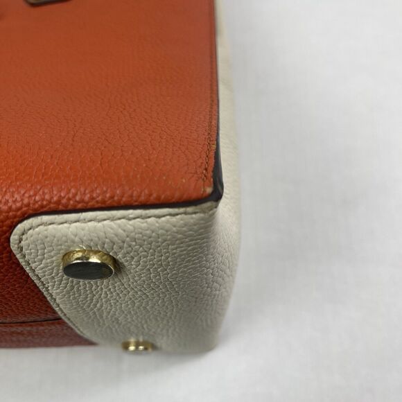 Michael Kors Studio Mercer Large Leather Tote Orange Acorn Handbag Purse Edgy - Picture 11 of 16